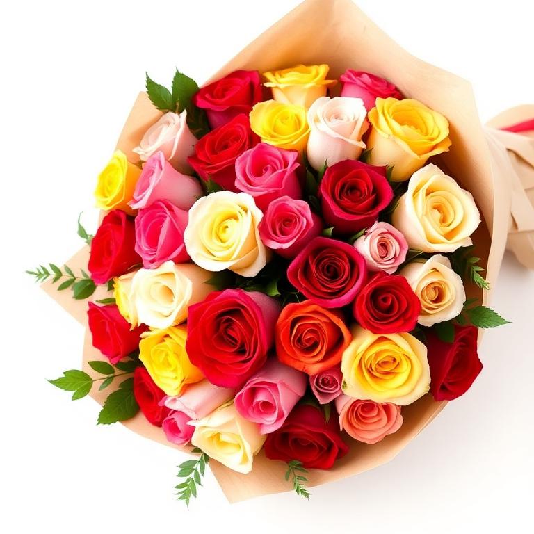 Buquê de 24 Rosas Vermelhas e Pink